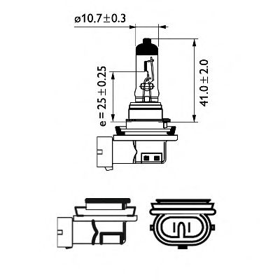 Лампа розжарювання PHILIPS 12360WHVB1 (фара дальнього світла, основная фара, протитуманні фари, стоянкові вогні / габаритні ліхтарі, фара з автоматичною системою стабілізації, фара денного освітлення) - Фото 1