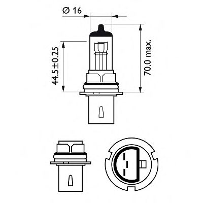 Лампа накаливания PHILIPS 9004C1 (фара дальнего света, основная фара) - Фото 2