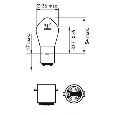 Лампа накаливания PHILIPS 12728BW (фара дальнего света, основная фара) - Фото 2