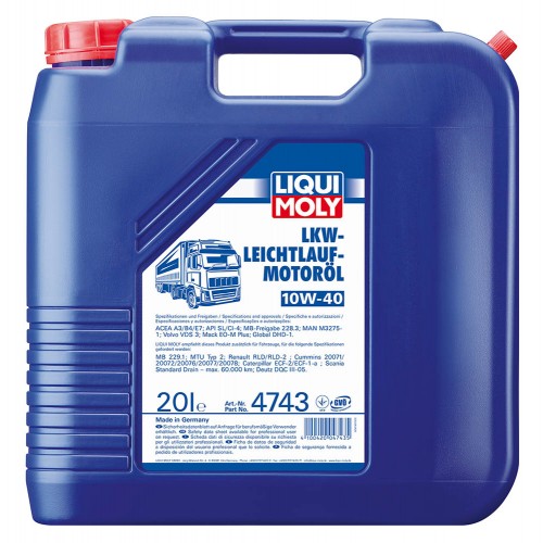Моторна олива LIQUI MOLY LKW LEICHTLAUF Motoroil 10W-40 20л