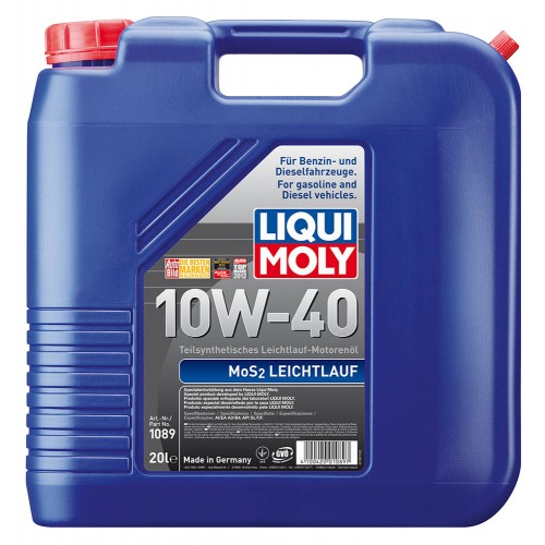 Масло моторное LIQUI MOLY MoS2 Leichtlauf SAE 10W-40 полусинтетика 20л