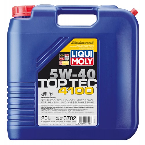 Масло моторное LIQUI MOLY Top Tec 4100 SAE 5W-40  синтетика 20л