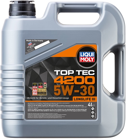 Моторна олива LIQUI MOLY Top Tec 4200 SAE 5W-30  синтетика 4л
