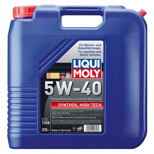 Масло моторное LIQUI MOLY Synthoil High Tech 5W-40 синтетика 20л
