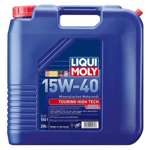 Масло моторное LIQUI MOLY TOURING HIGH TECH SHPD 15W-40 20л