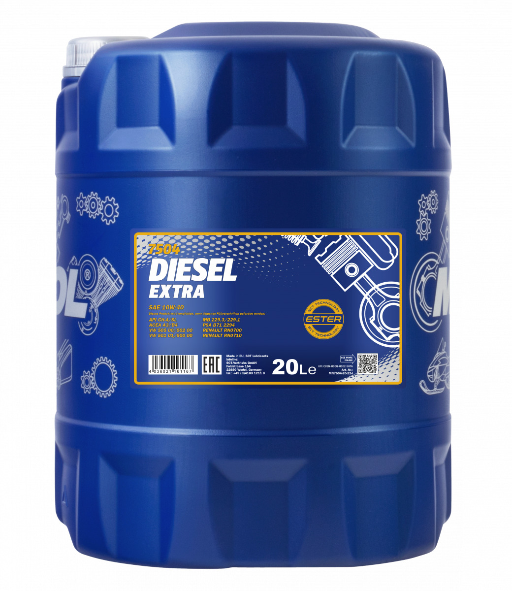 Моторна олива MANNOL DIESEL EXTRA 10W-40 20л