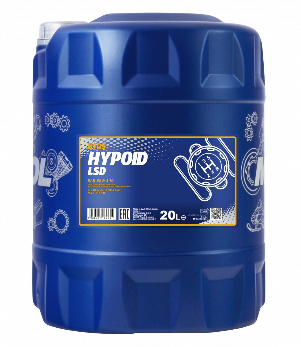Масло трансмиссионное MANNOL HYPOID LSD 85W-140 20л