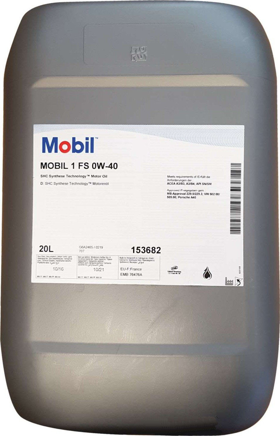 Масло моторное Mobil 1 AFS 0w-40 синтетика 20л