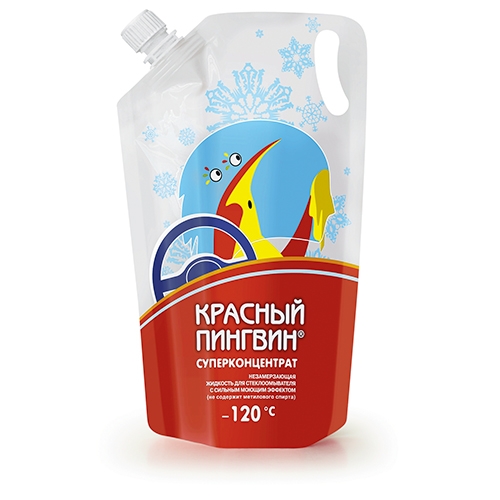 Жидкость для омывания стекол XADO Красный пингвин зима -120 пакет 1л