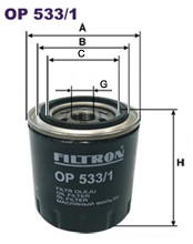 Фильтр масляный Filtron OP 533/1