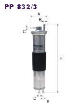 Фильтр топливный Filtron PP 832/3