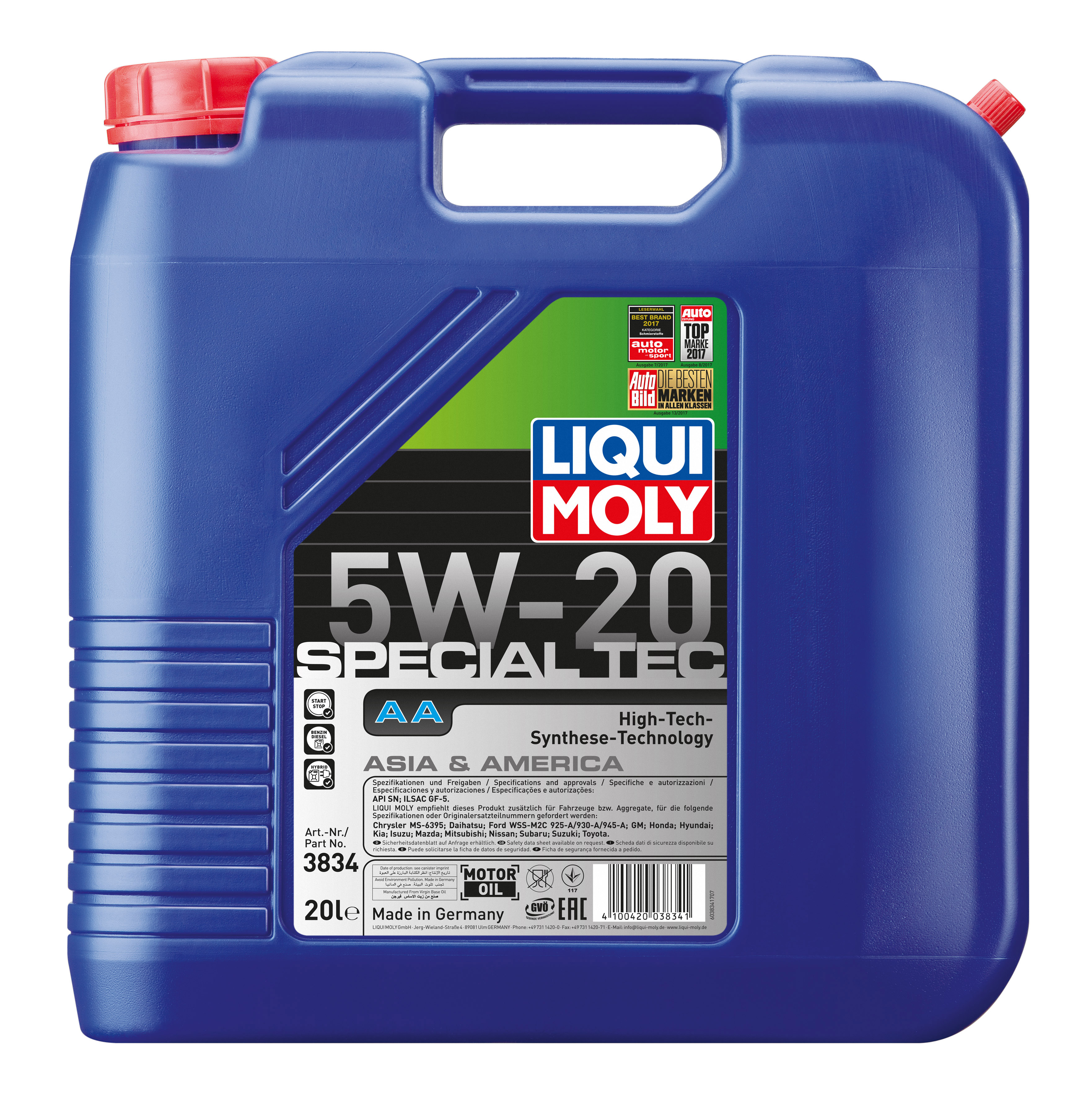 Моторна олива LIQUI MOLY SPECIAL TEC AA 5W-20 20Л