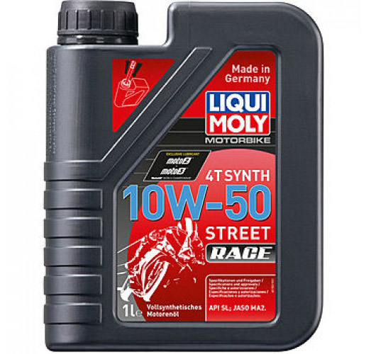 Масло LIQUI MOLY для мотоциклов MOTORBIKE 4T SYNTH 10W-50 STREET RACE 1Л