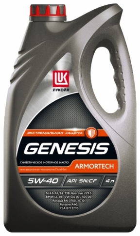 Масло моторное ЛУКОЙЛ Генезис Armortech 5W-40 SN/CF 4л