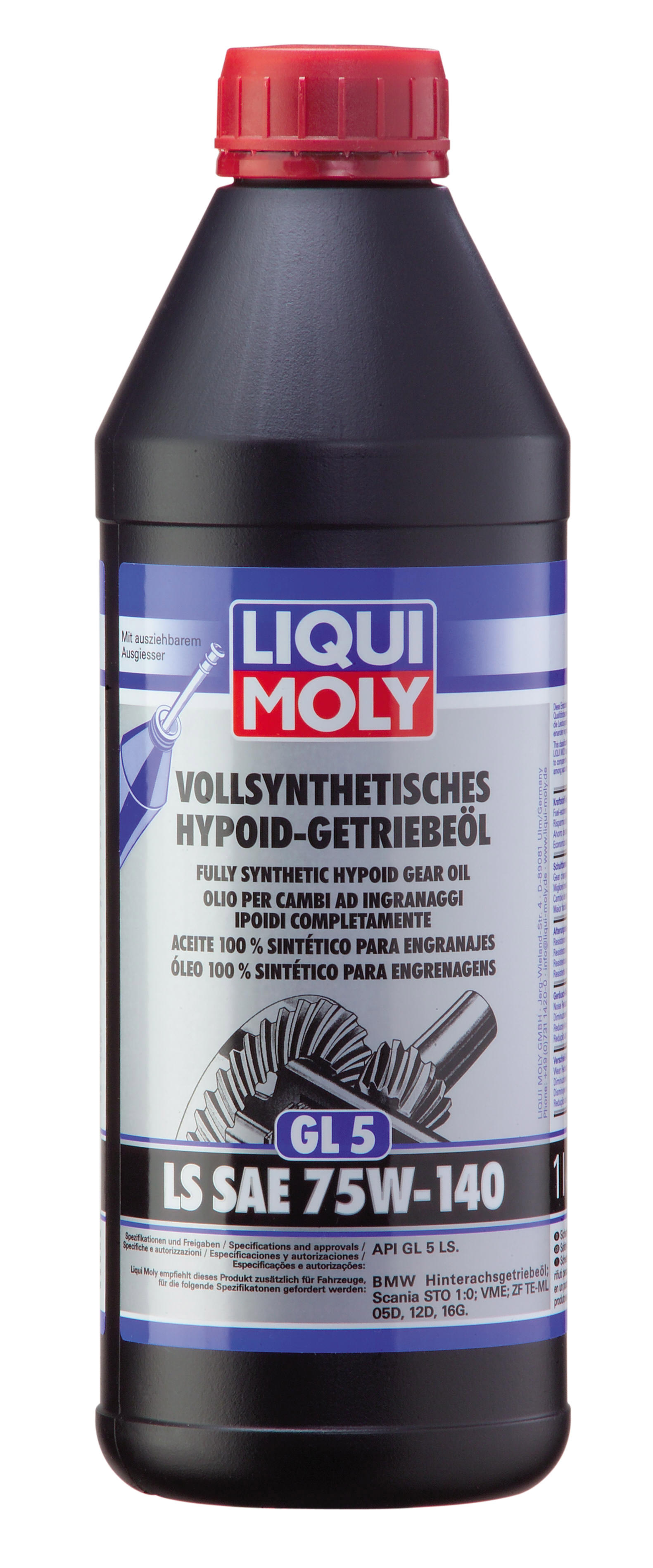 Мастило трансмісійне LIQUI MOLY VOLLSYNTHETISCHES HYPOID-GETRIEBEOIL GL5 LS 75W-140 1 Л