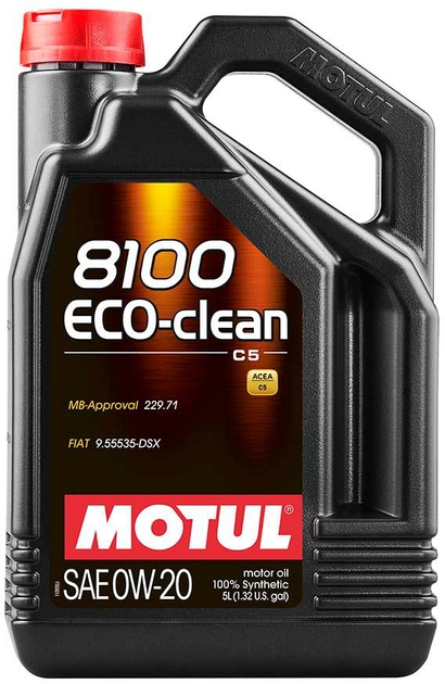 Моторна олива MOTUL 8100 Eco-clean 0W-20 5л