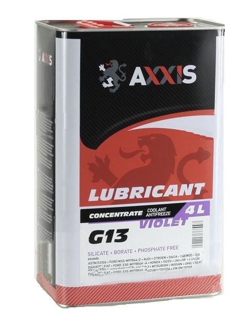 Антифриз AXXIS VIOLET-PURPLE G13 (-80C) концентрат  4 л