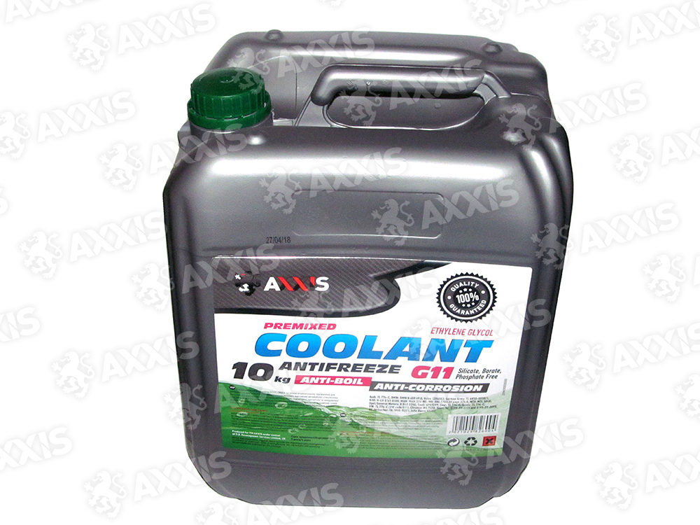 Антифриз AXXIS Сoolant G11 (зеленый)  10 кг