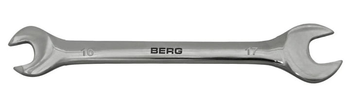 Ключ ріжковий двосторонній Cr-V 16х17 мм Berg 48-109