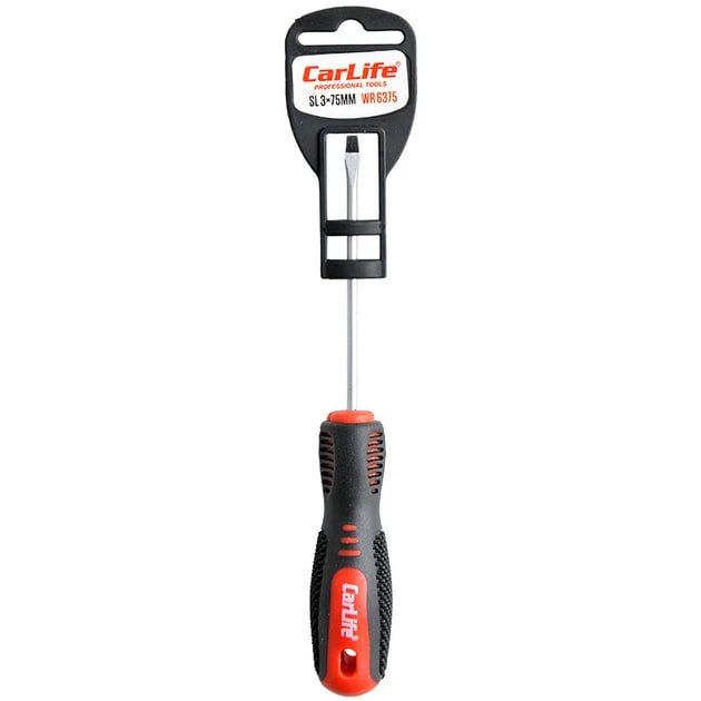 Отвертка шлицевая SL3x75мм CARLIFE WR6375