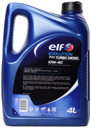 Моторна олива ELF Evolution 700 TD 10W-40 (SN) (Канистра 4л) - Фото 2
