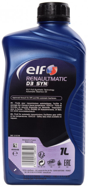 Трансмиссионное масло ELF RENAULTMATIC D3 SYN 1л - Фото 2