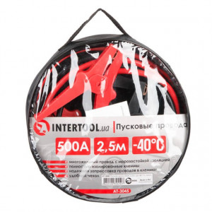 Пусковые провода 500А, 2.5 м, до -40°C, чехол INTERTOOL AT-3045 - Фото 3