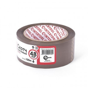 Скотч коричневый 48 мм*100м*44 мкм INTERTOOL KT-0913 - Фото 2