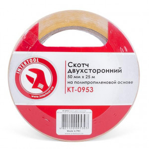 Скотч двухсторонний 50 мм*25 м на полипропиленовой основе INTERTOOL KT-0953 - Фото 3