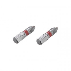 Комплект отверточных насадок PH2 1/4"*25 мм, S2, уп. 2 шт, STORM INTERTOOL VT-0218 - Фото 1