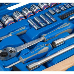Универсальный набор инструментов 1/4"-1/2" 77 ед., 6-ти гранные KING TONY 7577MR - Фото 1