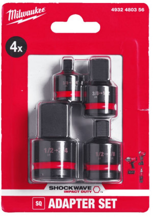 Набор переходников для головок 1/2" - 3/4", 1/2" - 3/8", 3/8" - 1/2", 3/8" - 1/4" (4 предмета) MILWAUKEE ACC 4932480356 - Фото 2