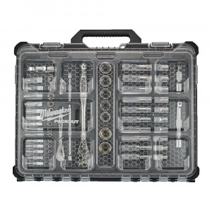Набор торцевых головок с трещоткой PACKOUT 1/4"-1/2" 63 ед., MILWAUKEE ACC 4932493661 - Фото 1
