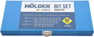 Набор бит 1/2", 3/8", 40 ед, MOLDER MT68040 - Фото 1