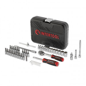 Набор торцевых головок с трещоткой 46 ед. STORM, 1/4", Сr-V INTERTOOL ET-8046 - Фото 2