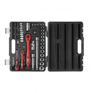 Универсальный набор инструментов 1/2" & 1/4", 72 ед. CrV INTERTOOL ET-6072 - Фото 1