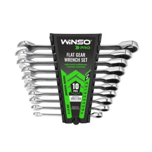 Набор ключей комбинированных WINSO 900210 8-19 мм, 10 ед, с трещоткой - Фото 1