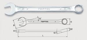 Ключ комбинированный TOPTUL AAEB5555 55 мм, 609 мм