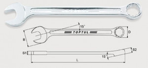 Ключ комбинированный TOPTUL AAEW1313 13 мм, 169 мм