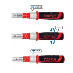 Ключ динамометрический моментный 3/8"x340мм 10-60Nm TOPTUL ANBV1206 - Фото 1