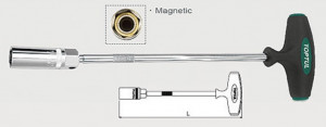 Ключ свечной TOPTUL CTFB2135 21 мм, 350 мм, Т-образный магнитный