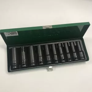 Набор длинных торцевых головок ударных TOPTUL 1/2" 10-24мм 10ед. GDAD1002 - Фото 1