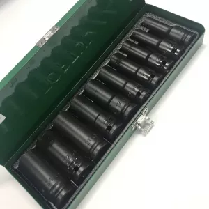 Набор длинных торцевых головок ударных TOPTUL 1/2" 10-24мм 10ед. GDAD1002 - Фото 2