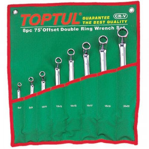 Набор ключей накидных TOPTUL GPAH0804 6-22 мм, 8 ед, угол 45° - Фото 1