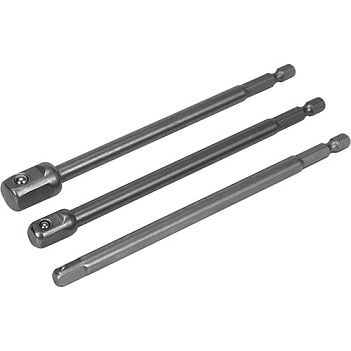 Держатели-адаптеры торцевых головок квадрат-1/4", 3/8", 1/2", L=150мм, HEX-1/4", Cr-V, 3шт YATO YT-04628