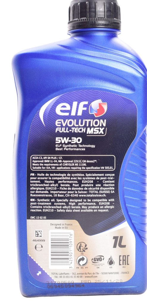 Масло моторное ELF Evolution FULLTECH MSX 5W-30 1л