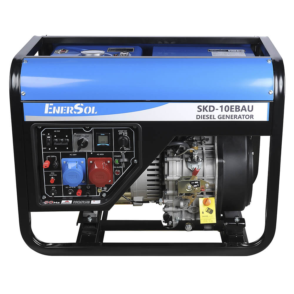 Генератор дизельный, одно/трехфазный, 9 кВА, двигатель EnerSol ES-110F, 3000 об/мин, вес 170 кг EnerSol SKD-10EBAU