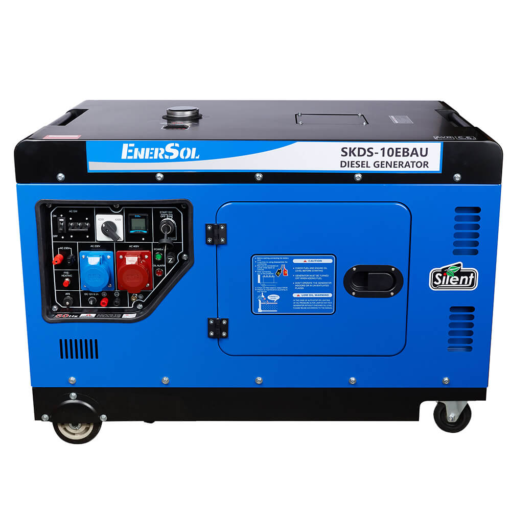 Генератор дизельный, одно/трехфазный, 10.0 кВт, двигатель EnerSol ES-1102F, 3000 об/мин, вес 230 кг EnerSol SKDS-10EBAU
