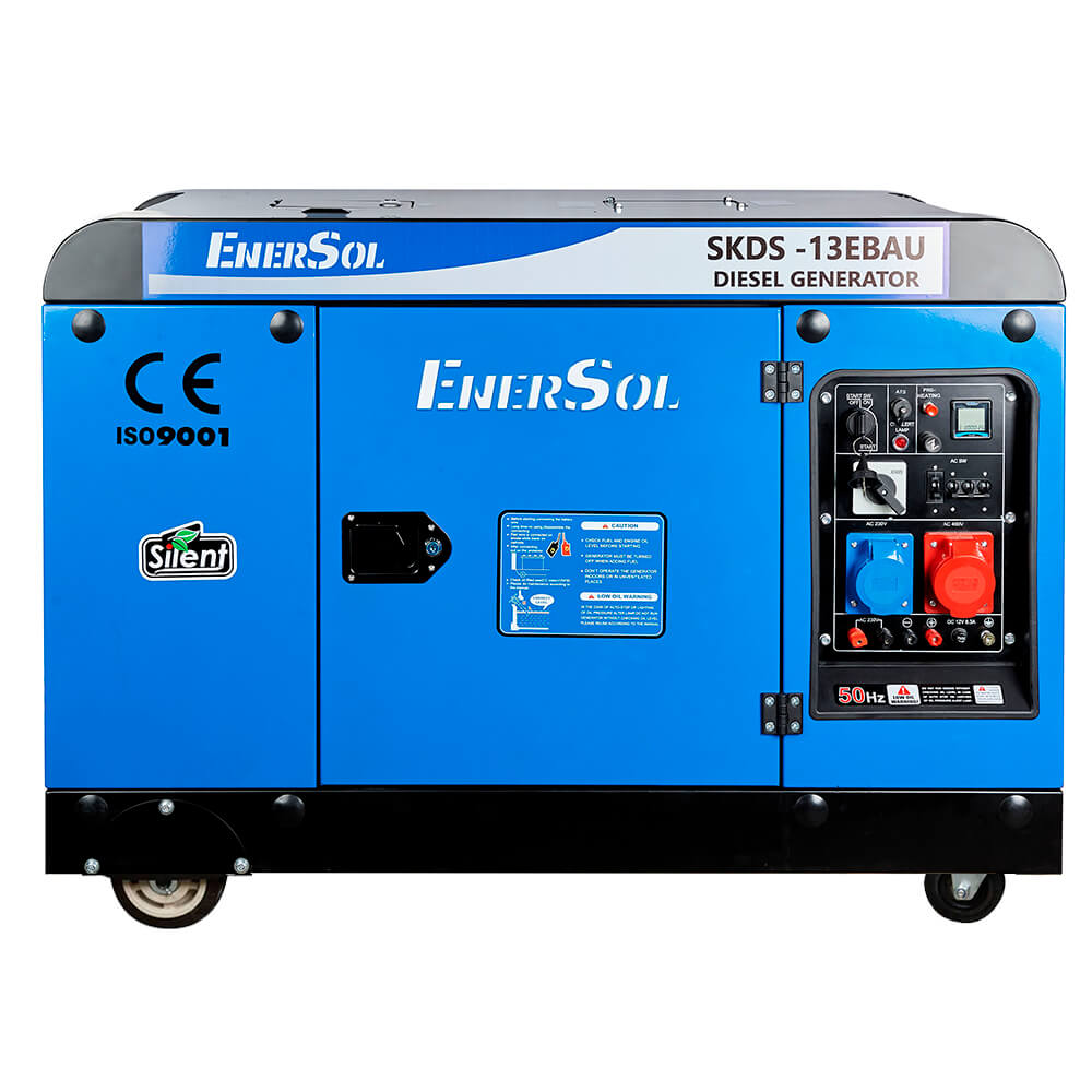 Генератор дизельный, одно/трехфазный, 13.0 кВт, двигатель EnerSol HR998F, 3000 об/мин, вес 280 кг EnerSol SKDS-13EBAU