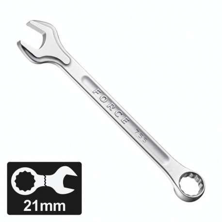 Ключ комбинированный 21 мм угол 75 градусов FORCE TOOLS 75521A